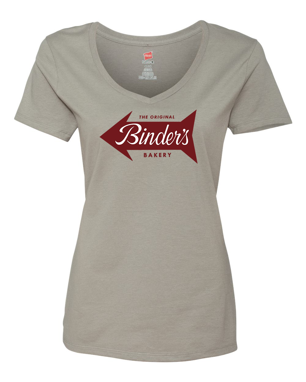 Short Sleeve Grey Ladies Cut Binder's Bakery Shirt